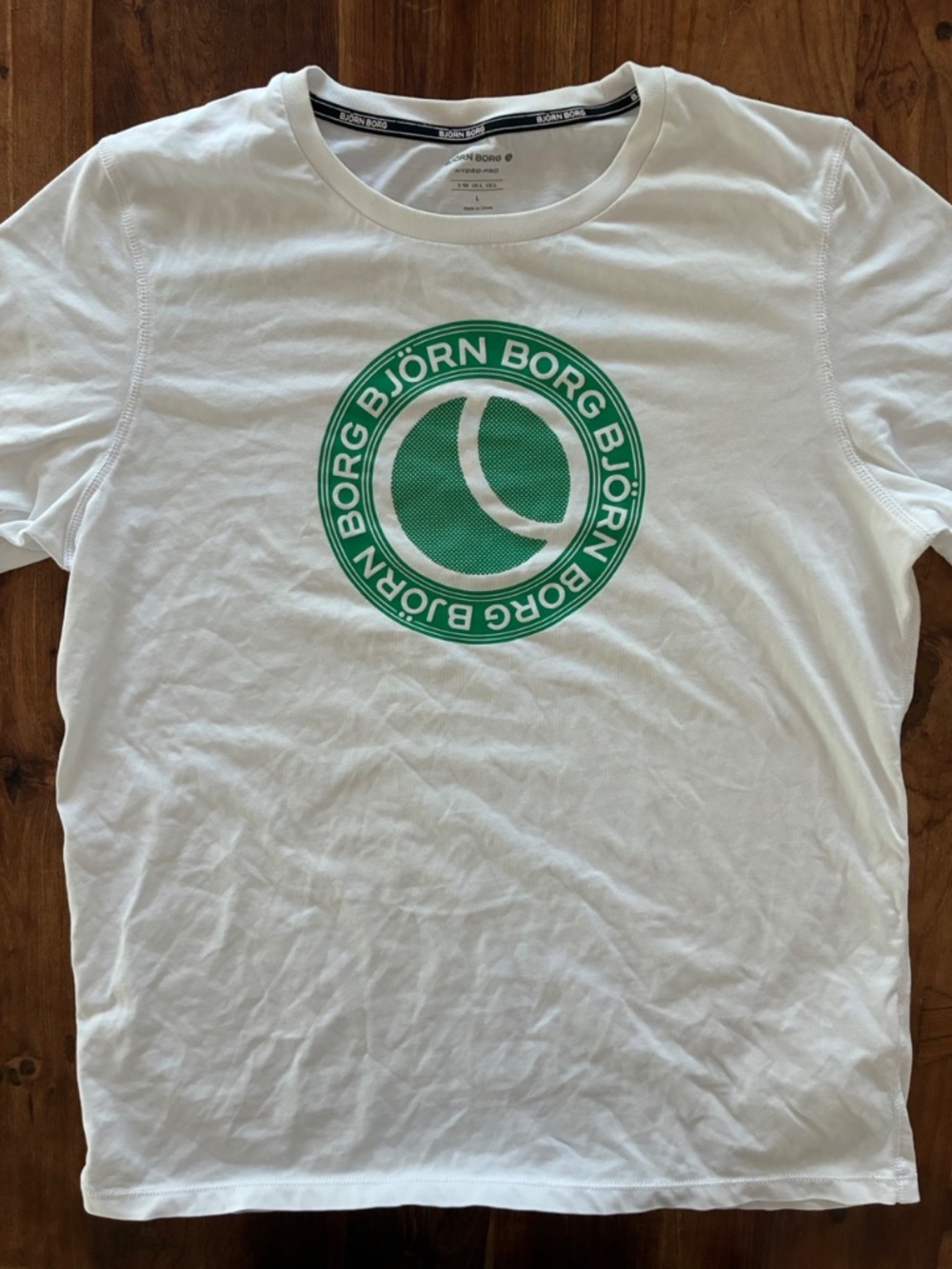 Men's Björn Borg Tyson SS Tee — White/Green | Size L
